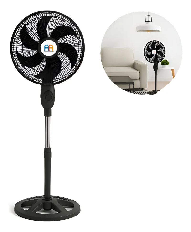 Ventilador Coluna Koales Turbo 47cm Preto 3 Velocidades Altura Ajustável