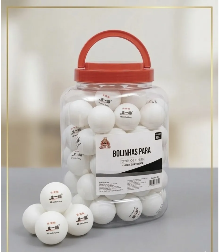 Pote Com 60 Bolinhas De Tênis De Mesa 3 Estrelas