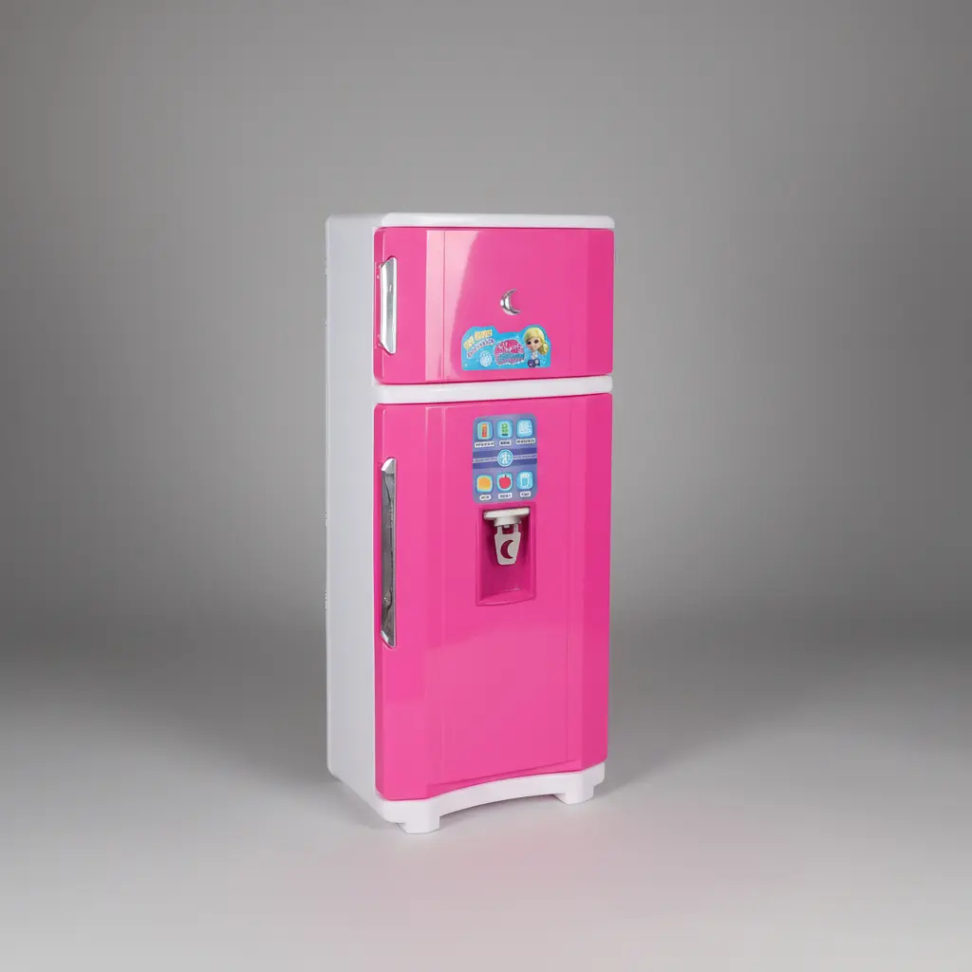 Geladeira Brinquedo Infantil Rosa Com Função Dispenser Água