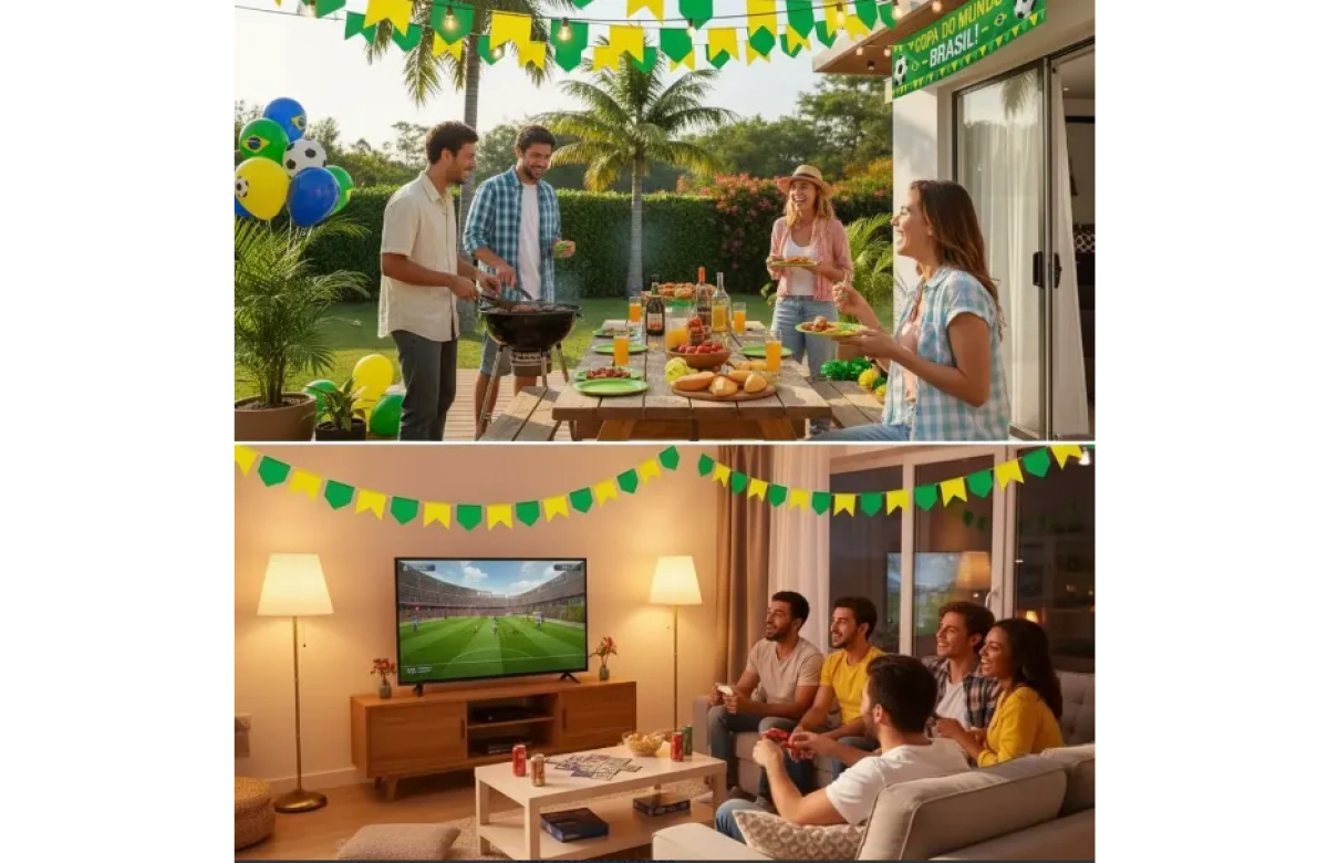Bandeirinha De Papel 200m Copa Verde E Amarelo Real Seda