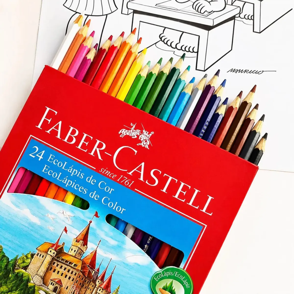 Lápis De Cor 24 cores Faber-Castell EcoLápis Sextavado 120124G
