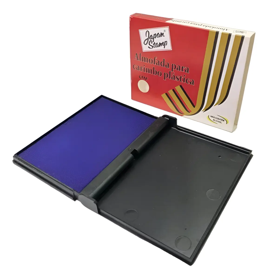 Almofada Para Carimbo Plástica Kit C/ 6 Azul - Japan Stamp