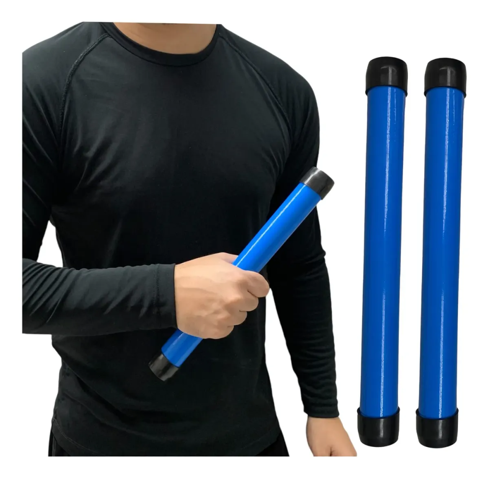 2 Bastões De Revezamento Em Pvc Atletismo Df7031 Azul Dafoca