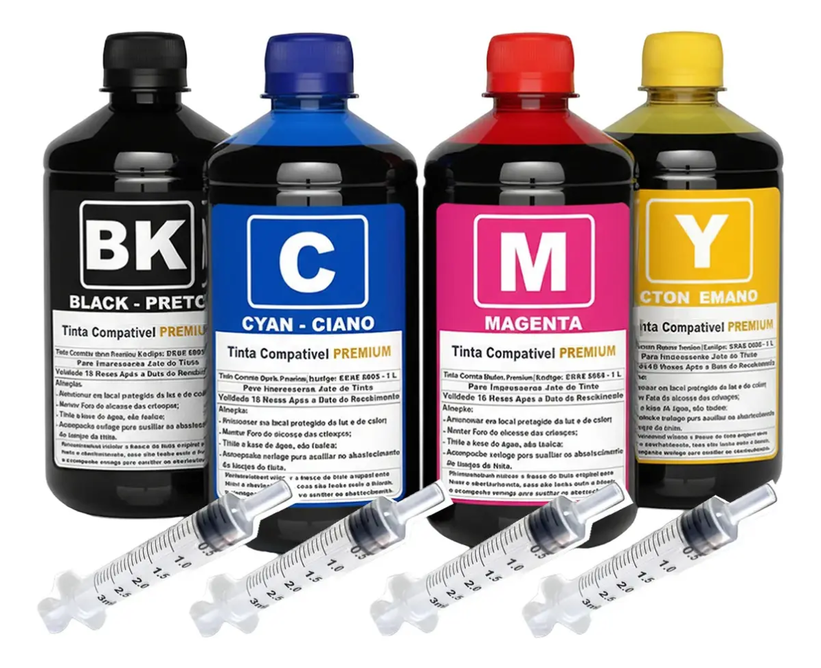 Kit 1 Litro Tinta Compatível Epson L3210 L3250 L3150 L395