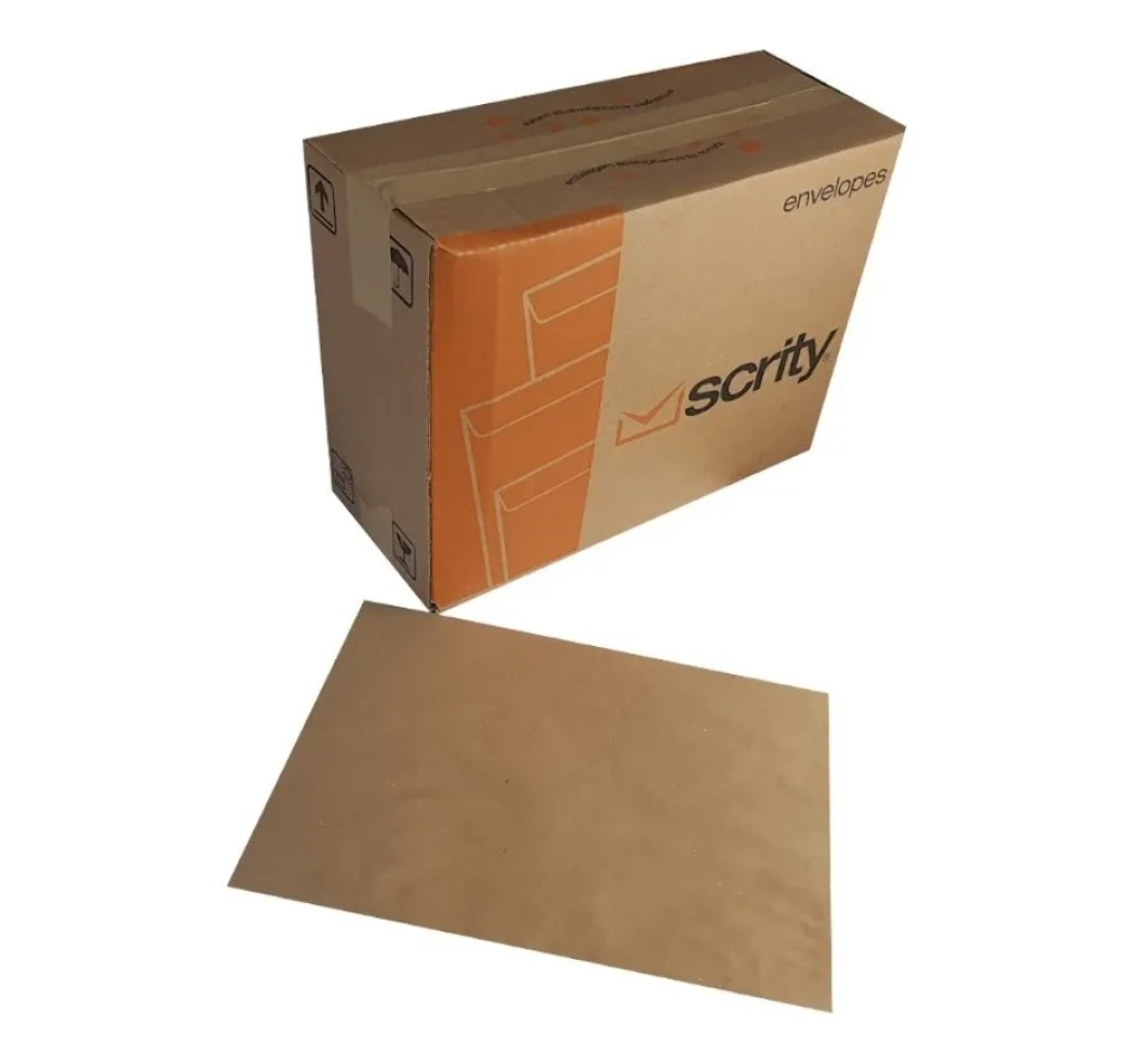 Envelope Folha A4 Ofício Saco Kraft Natural 24 X 34 Cm com 80grs/m 250Un - Scrity Premium