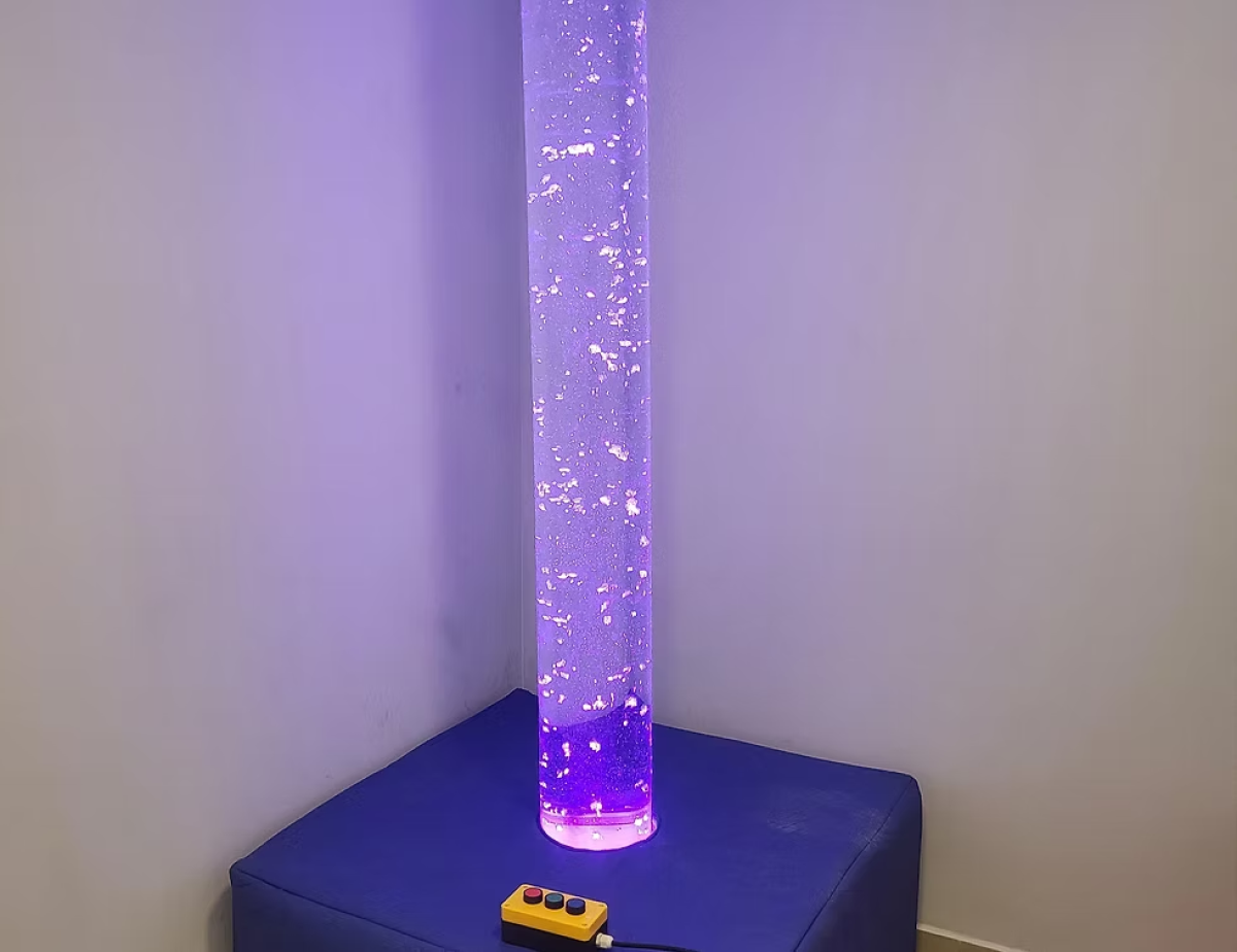 Coluna de Bolhas com Luz LED que Muda de Cor, Novidade em Iluminação de Bolhas, Equipamento Sensorial, Decoração de Peixes Artificiais