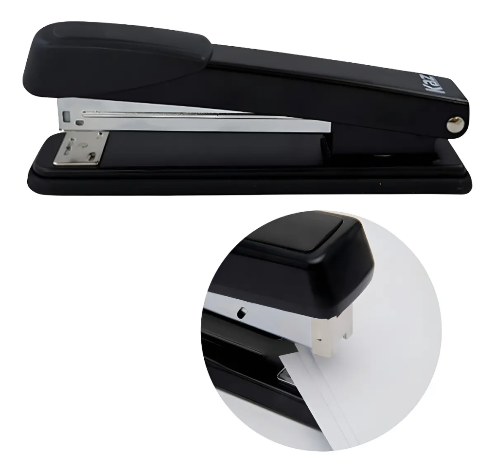Grampeador de Mesa Metal Preto Kaz 40 Folhas Grampo 26/6