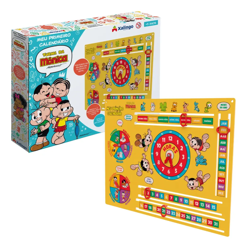 Brinquedo Jogo Didático Calendário Infantil Turma Da Mônica