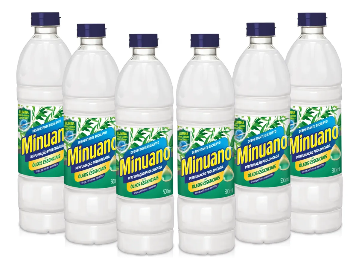 Kit Com 6 Desinfetante Perfumado Minuano Eucalipto 500ml