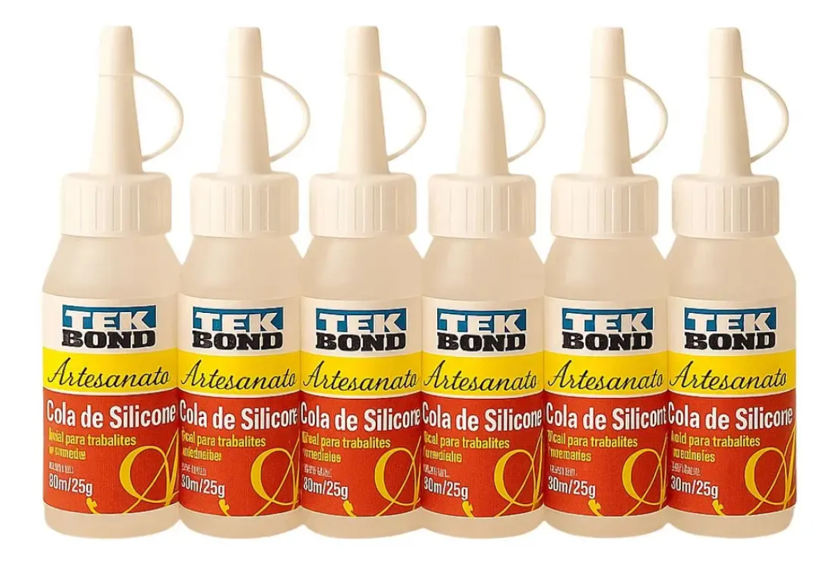 Kit 6 Colas De Silicone Tekbond 30ml 25g | Artesanato | Eva