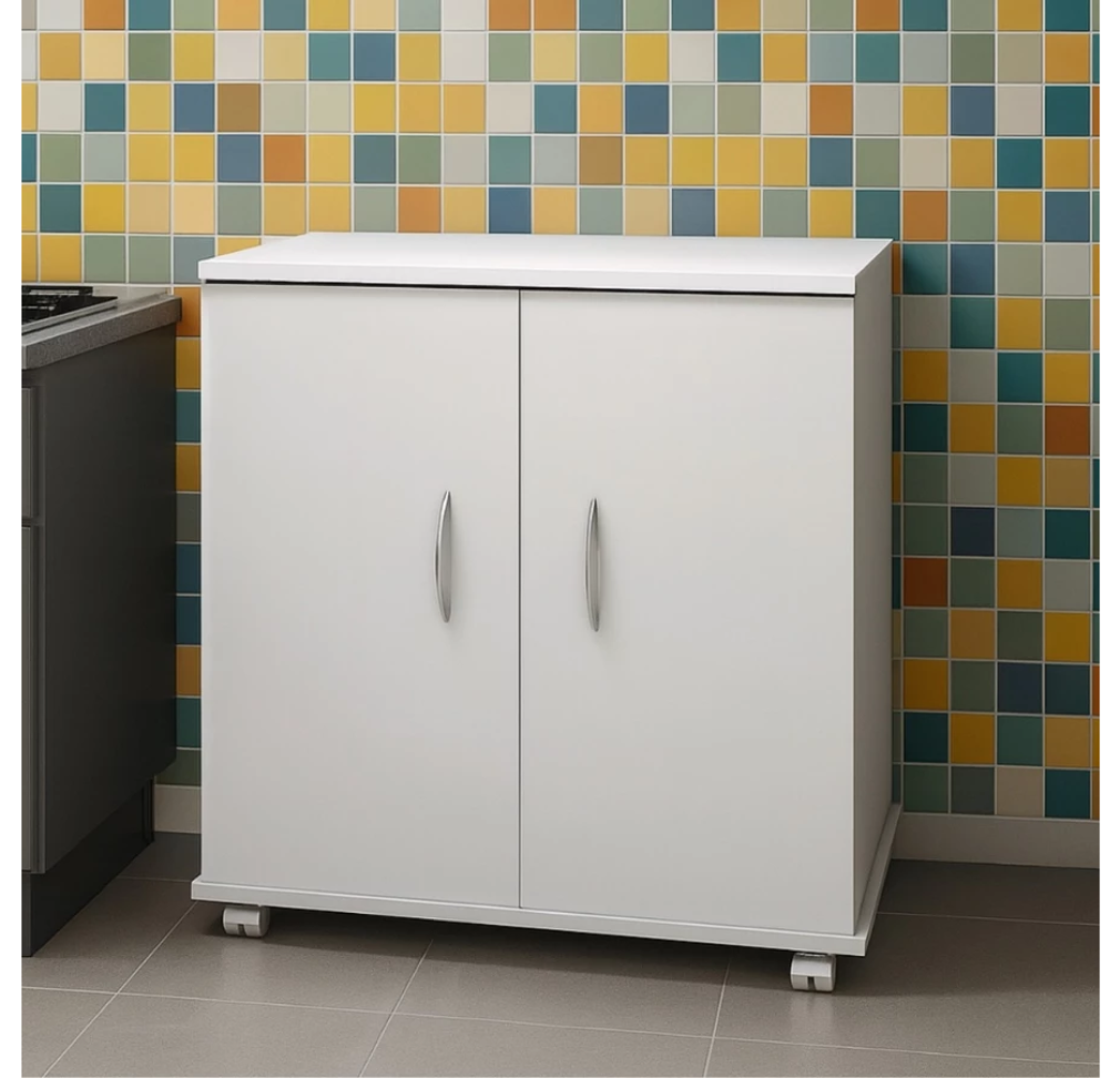 Armário Multiuso duas Portas- Sapateira Para Escritório, Lavanderia, Cozinha
