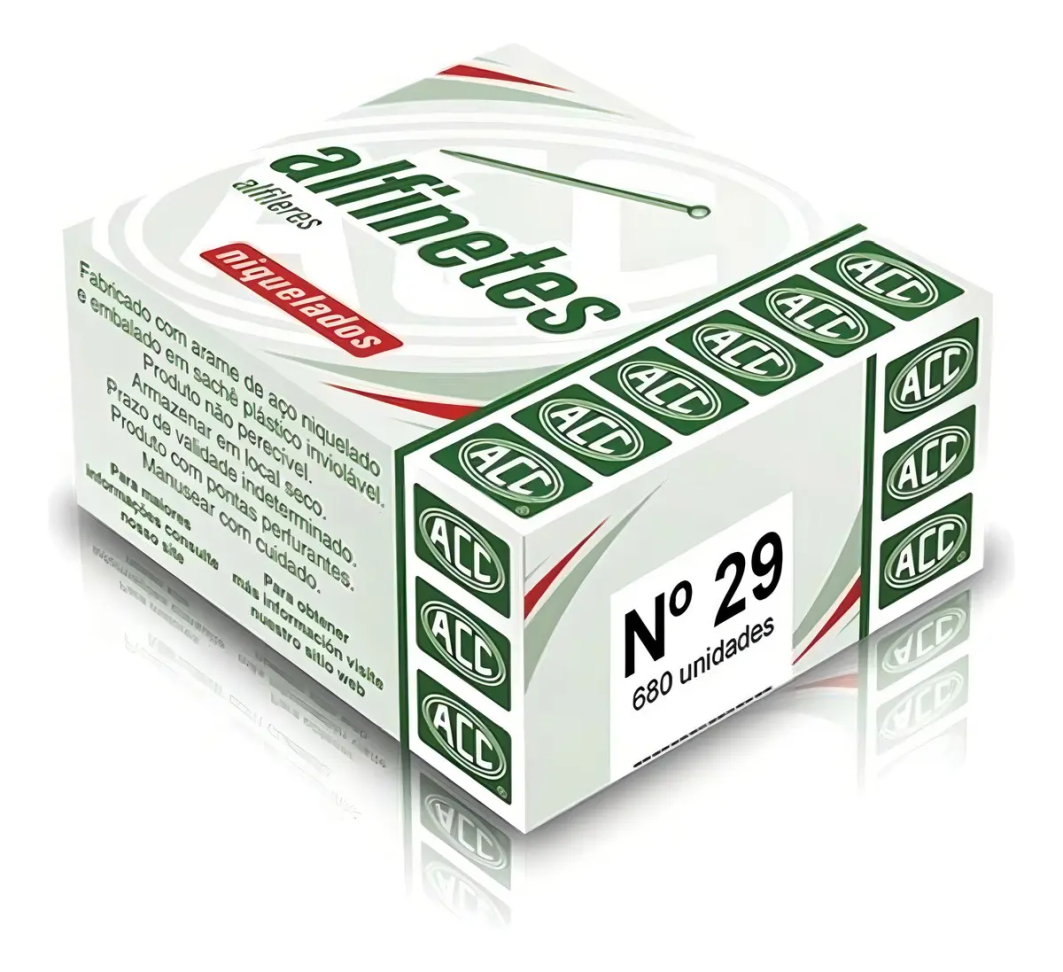 Alfinete De Costura N.29 Aço Niquelado 50g. 10un - Acc