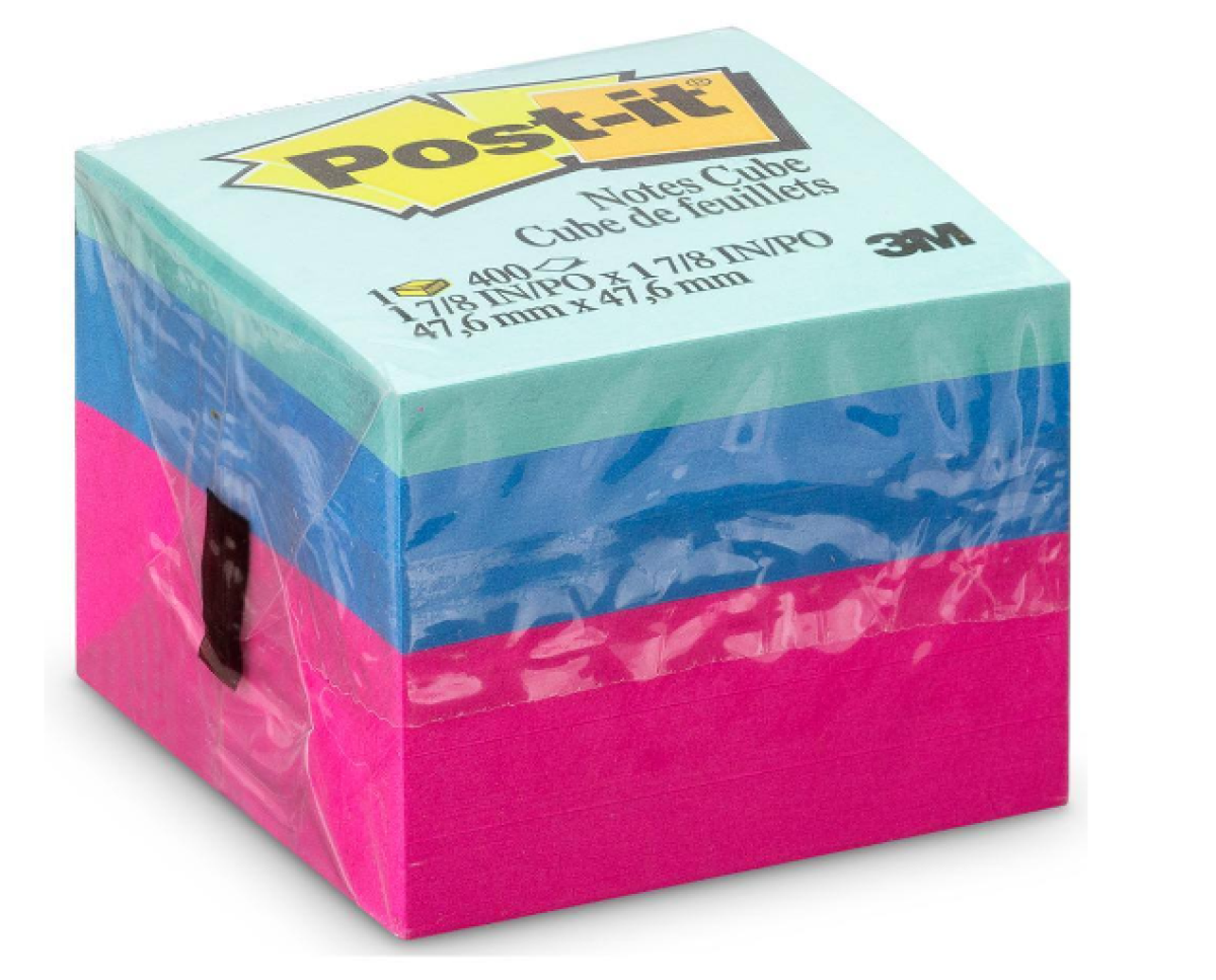 Bloco Adesivo Post-It Cubo Verde 47,6mm X 47,6mm - 400 Folhas - PT 1 UN
