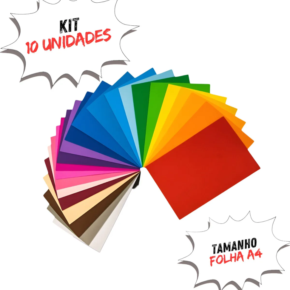 Kit 10 Folhas Placas De Eva Zook Liso Cores Artesanato