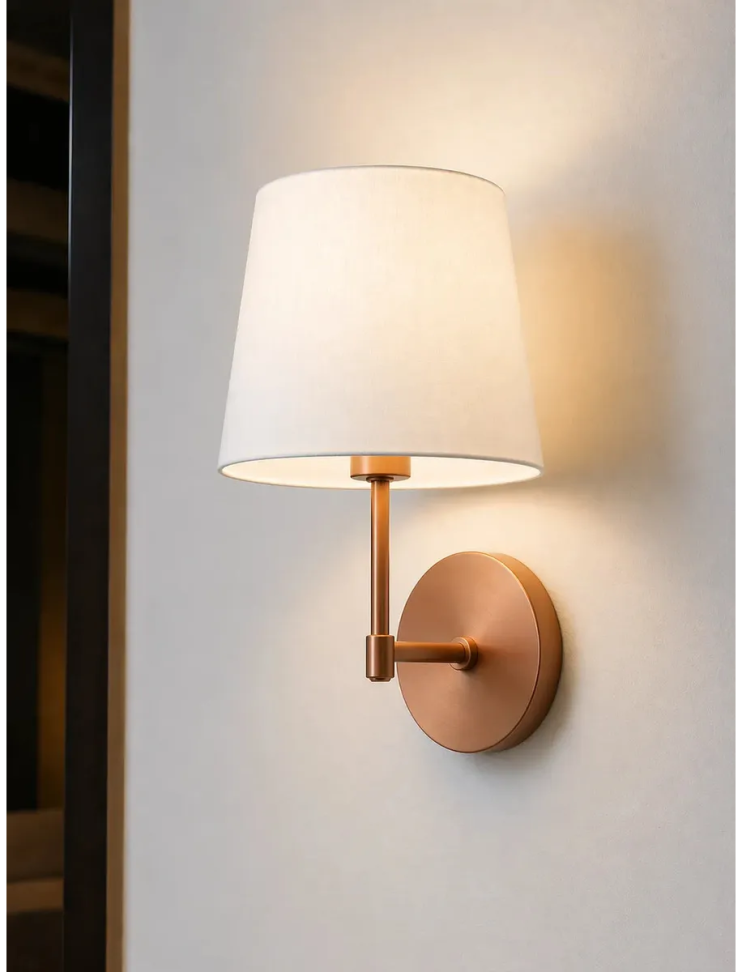 Luminária De Parede Arandela Lumi Minimalista Moderno Rose Gold/branco