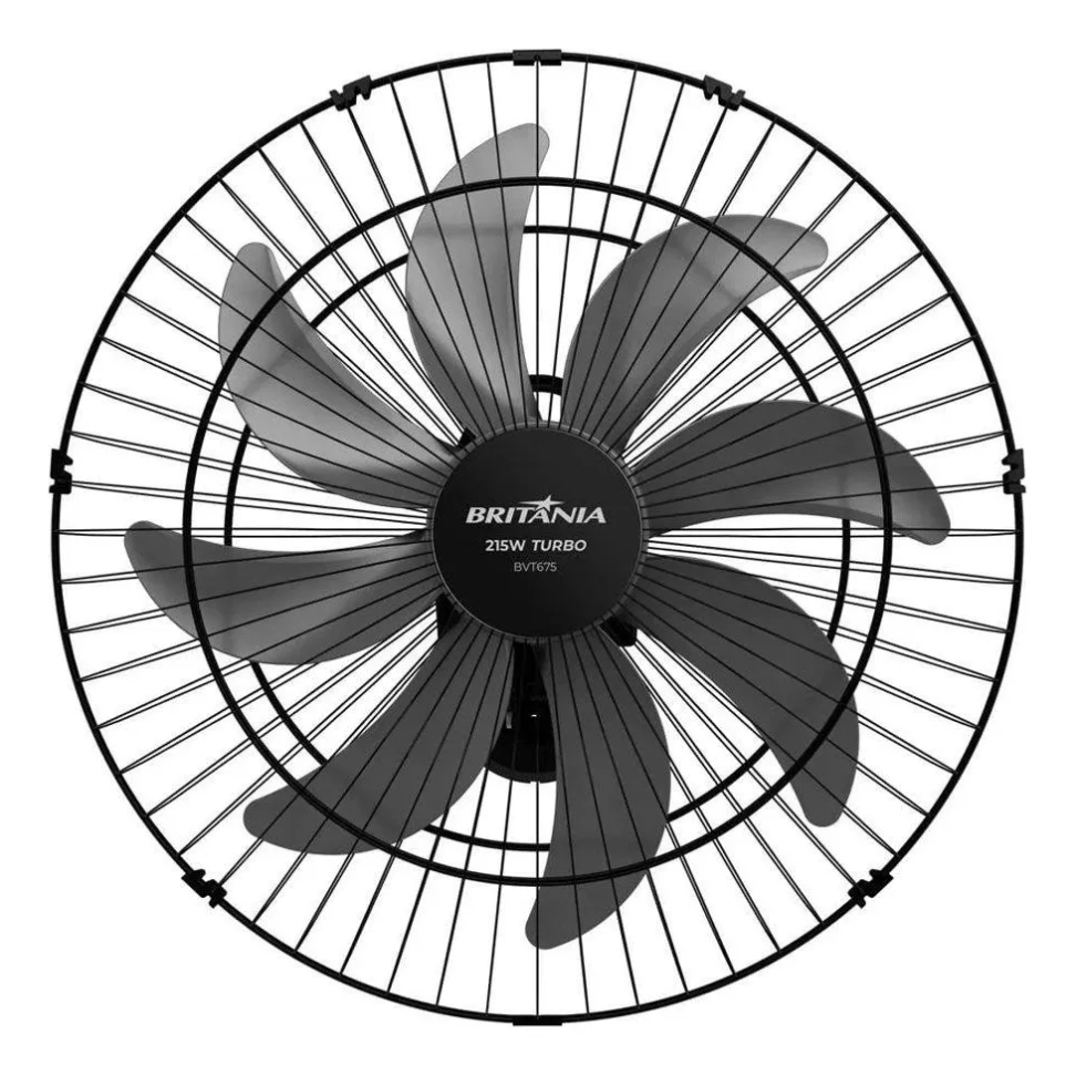 Ventilador De Parede Britânia Bvt675 Max Force 60cm | 8 Pás,