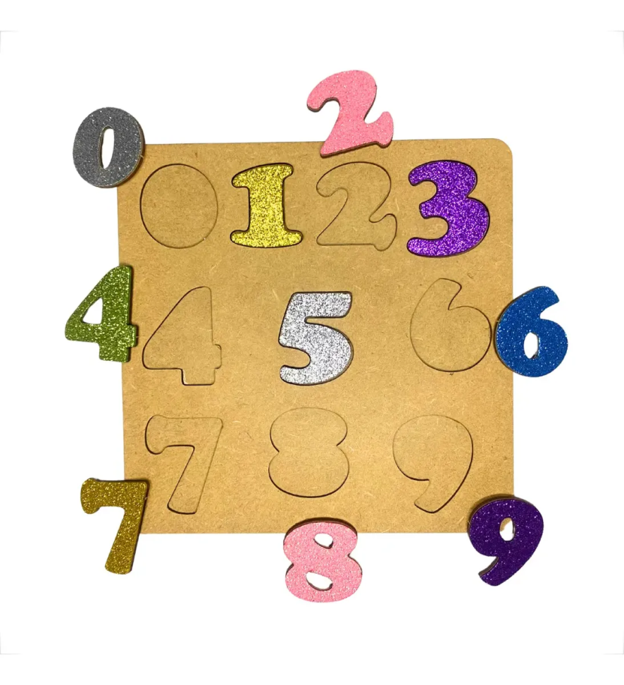 Brinquedo Educativo Números Quebra Cabeça Pedagógico Mdf 3d