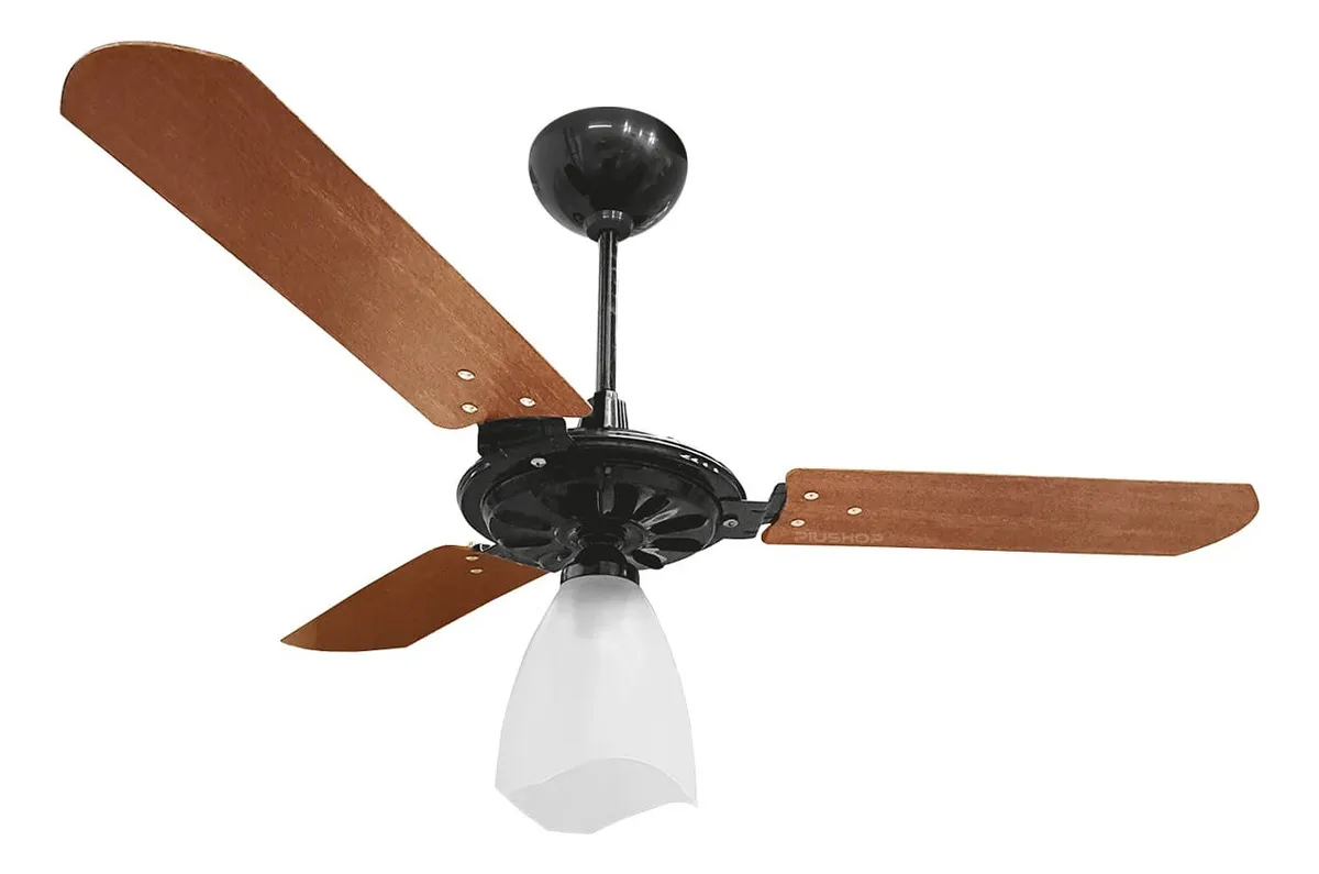 Ventilador de Teto Yris Preto/Mogno 3 Pás Ventex