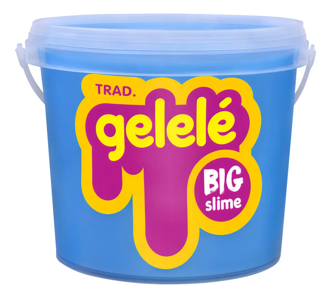 Slime Balde 1,5kg Azul Gelelé Massinha Divertida A Partir 3 Anos