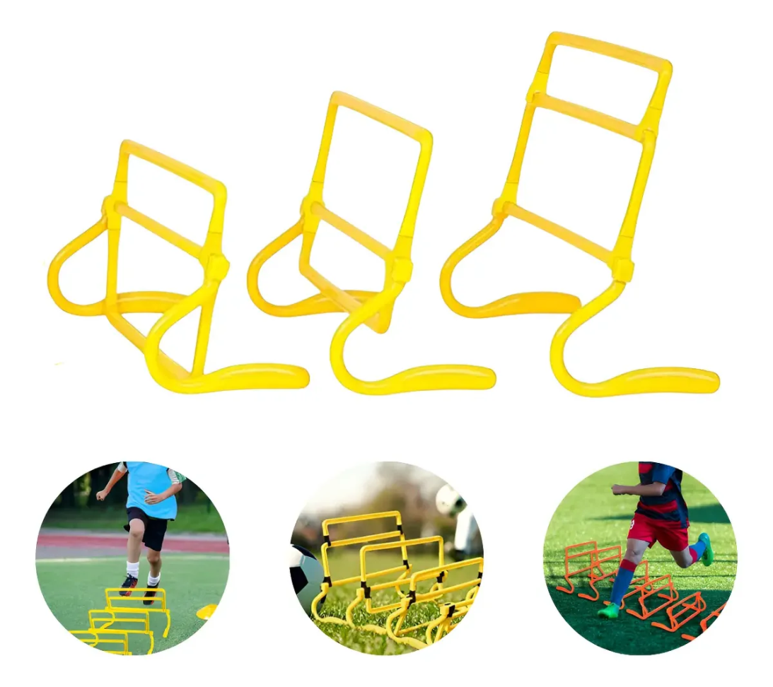 Kit 3 Barreiras Altura Regulável Futebol Obstáculo Funcional