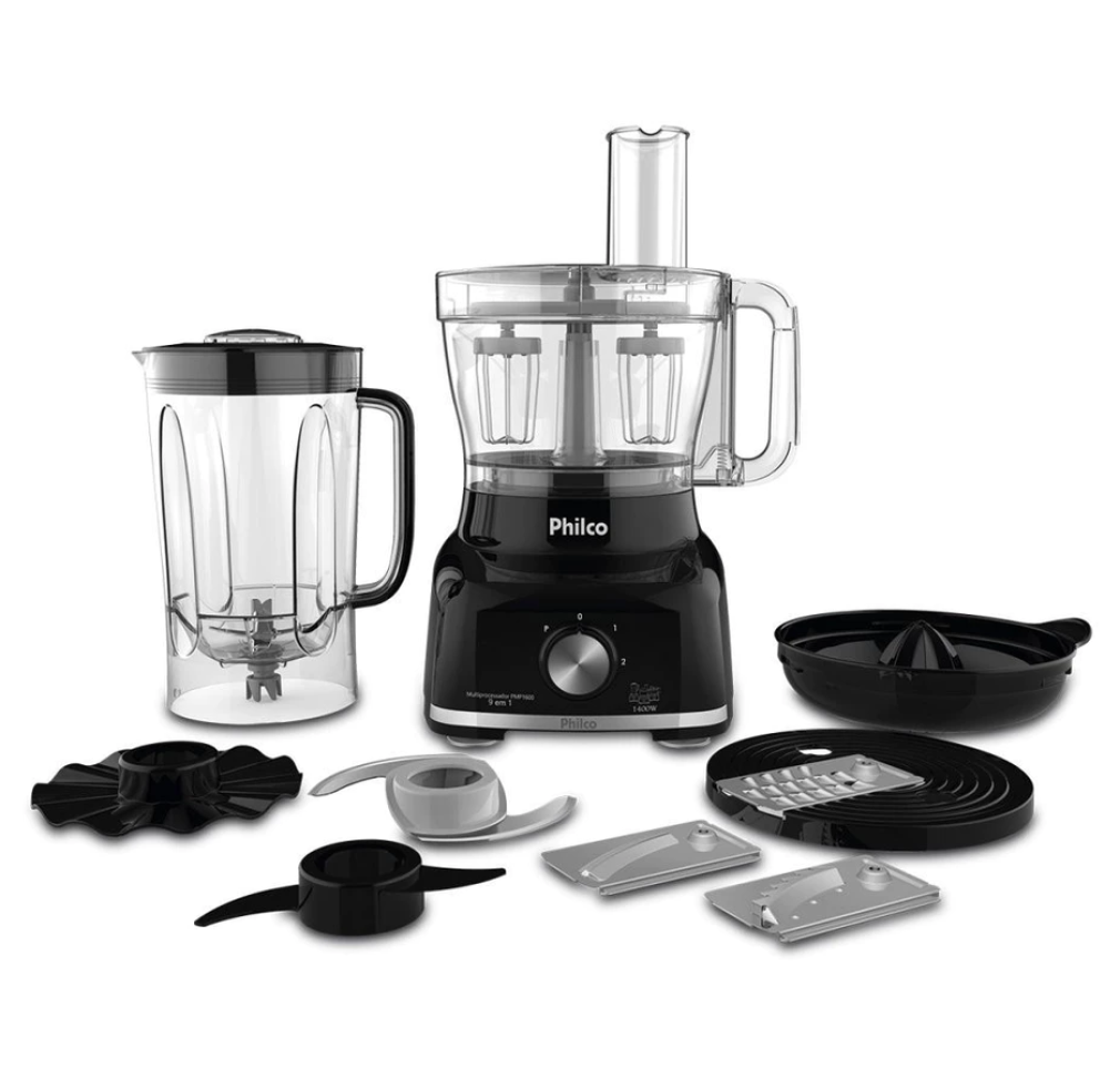 Multiprocessador de Alimentos PMP1600P 9 em 1 com 2 Velocidades Pulsar 1700W Philco
