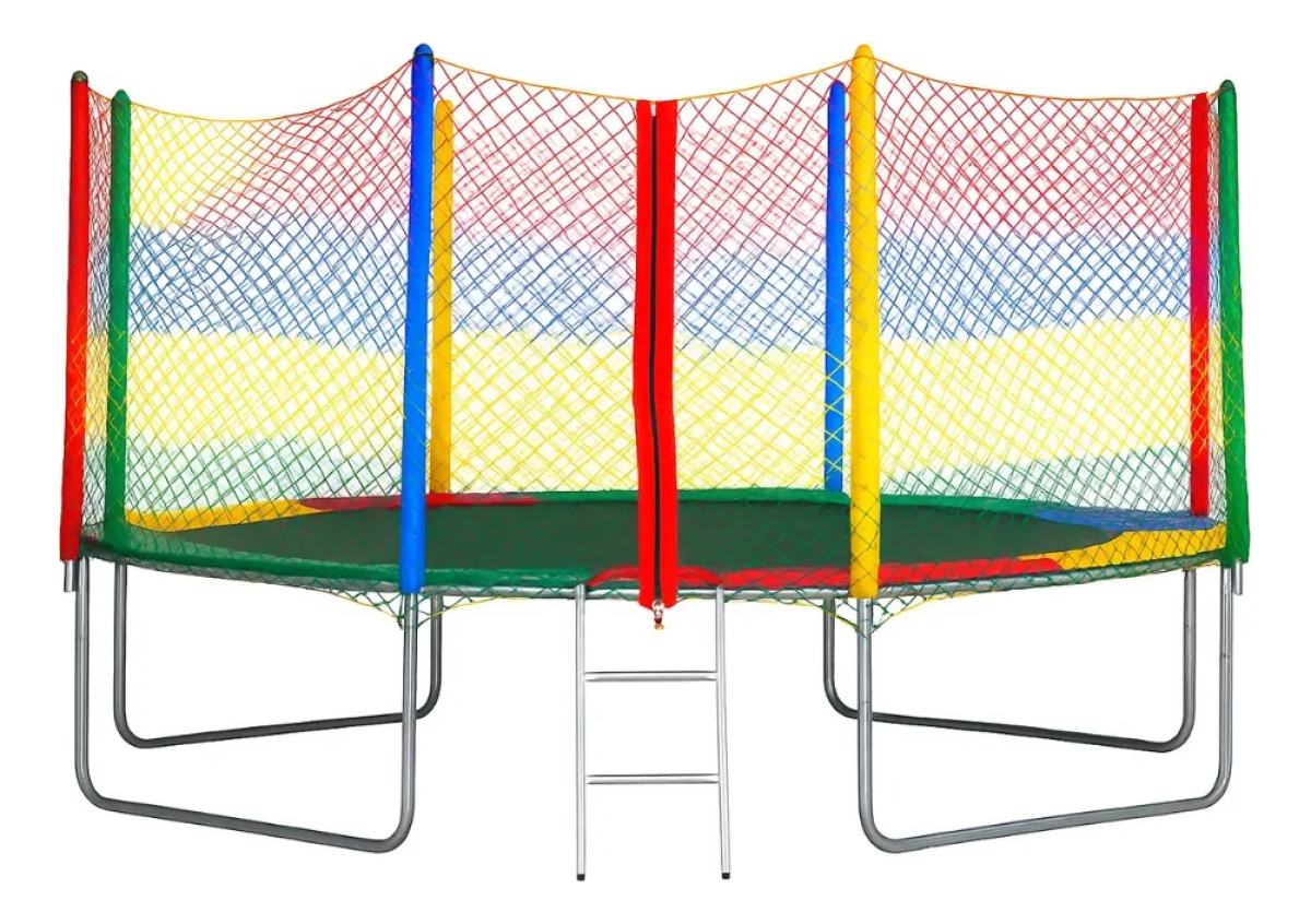 Cama Elástica Profissional Pula Pula de 3,05m com Rede e 380 kg de Suporte