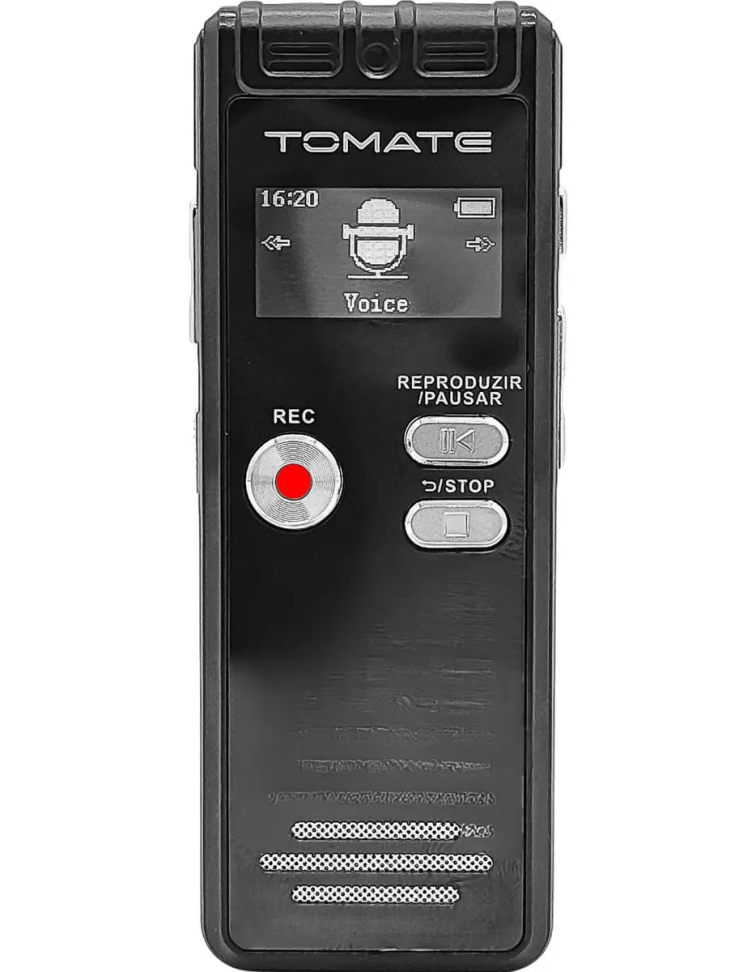 Gravador De Voz Profissional Portátil Digital Tomate 8gb Cor Preto