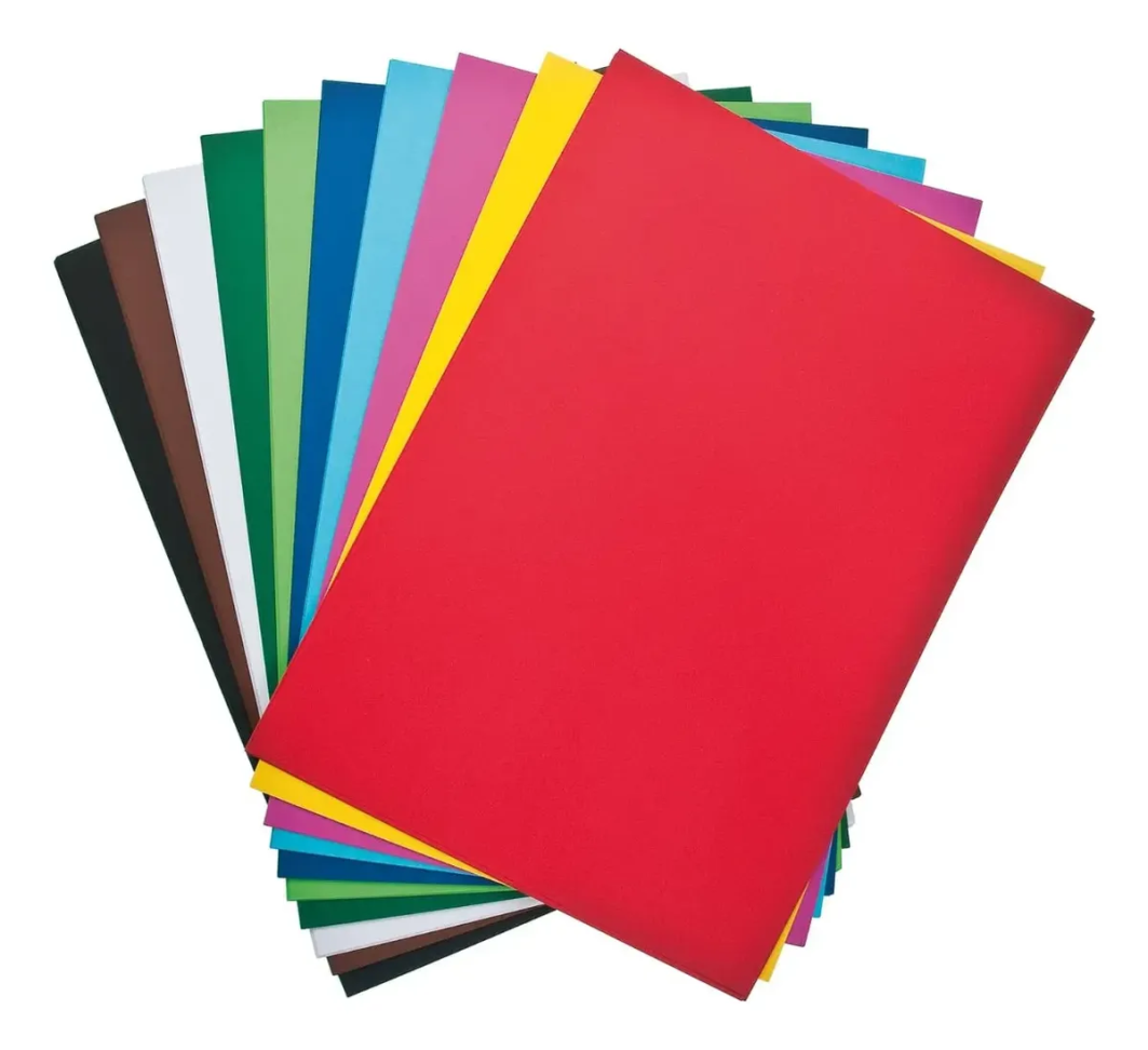50x Papel Color Set Vibrantes Sortido 48x66cm 120g