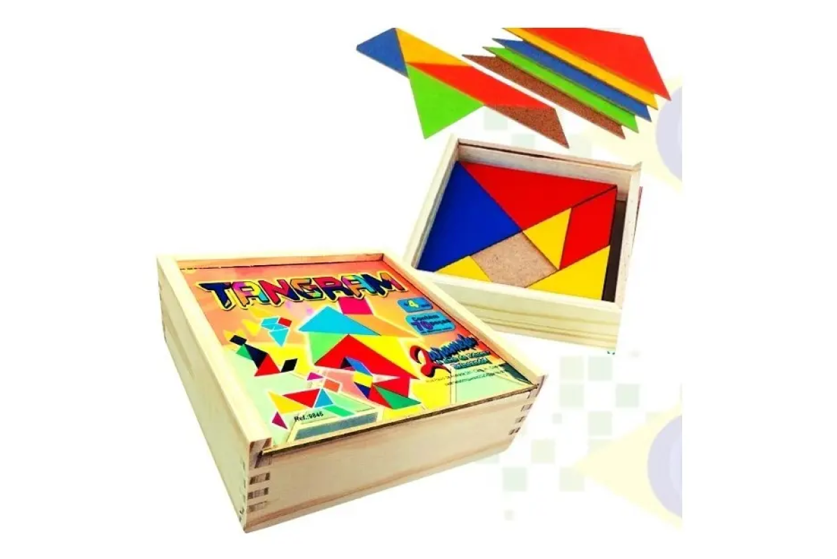 Quebra-cabeça Tangram Bshop Pedagógico 70 peças em madeira