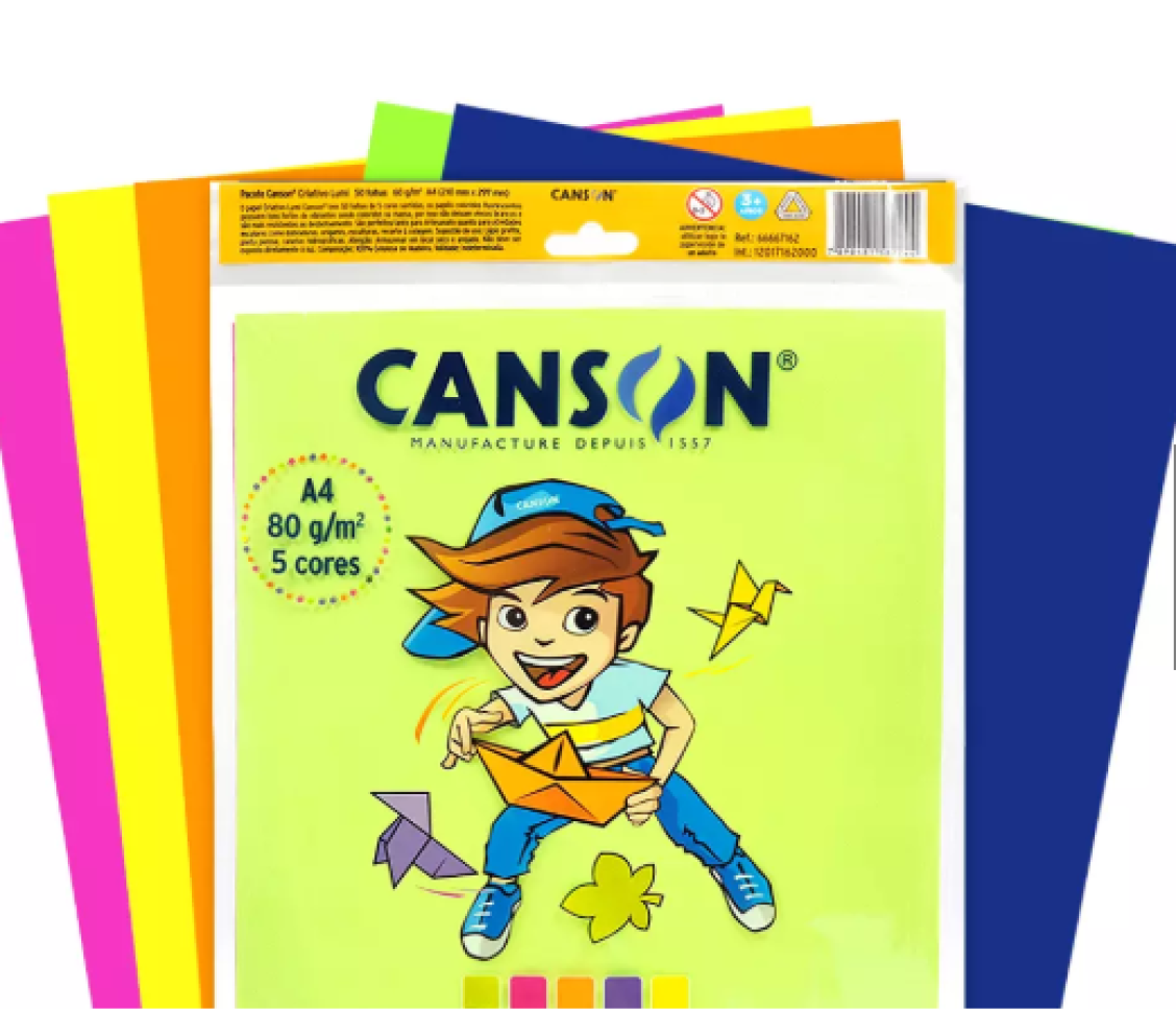 Papel Criativo A4 Canson 80g Lumi 50 Folhas