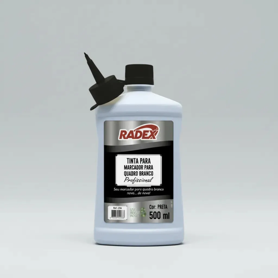 Tinta Para Marcador De Quadro Branco 500ml Reabastecer Radex Preto