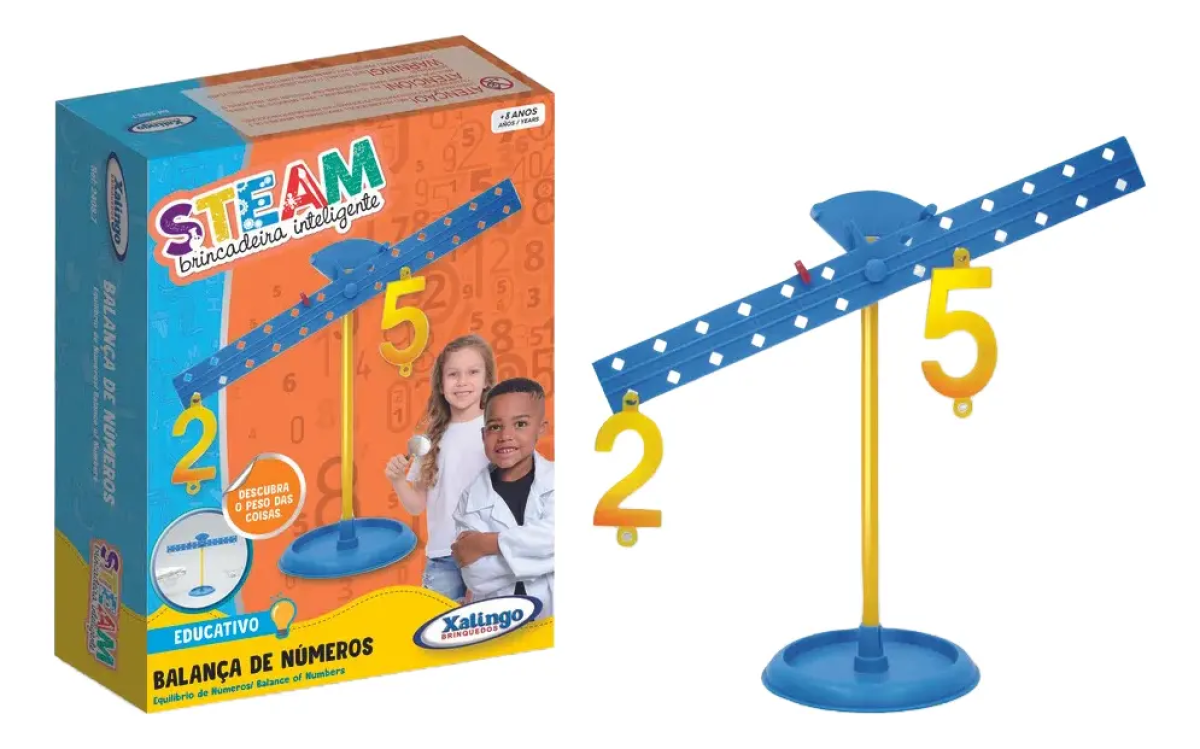 Jogo Educativo Steam Balança Pesos E Numeros 24 Peças