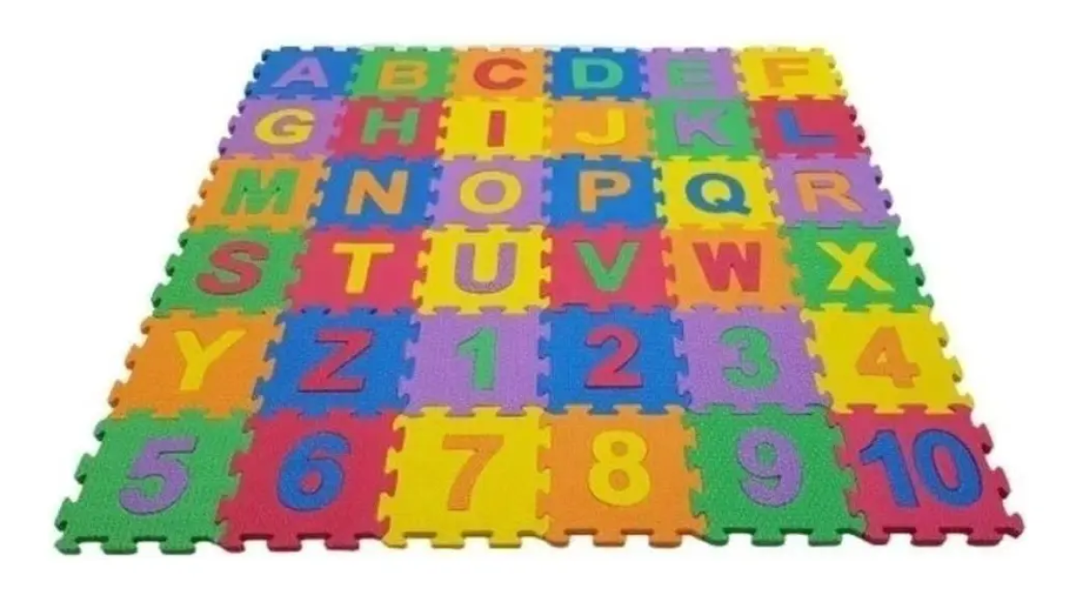 Tapete Tatame Eva Educativo Infantil 36 Pc 14 X 14x 0,7cm