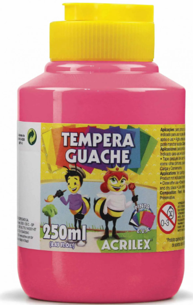 Tinta guache 250ml rosa Acrilex