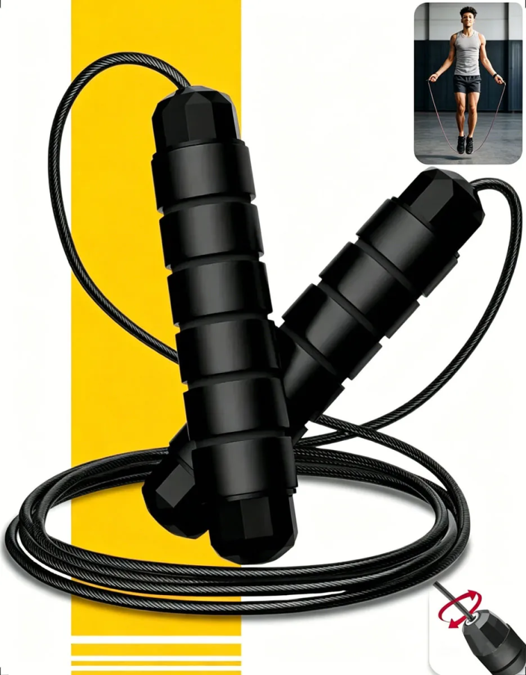 Corda De Pular Cross Speed Rope Rolamento Profissional Fit