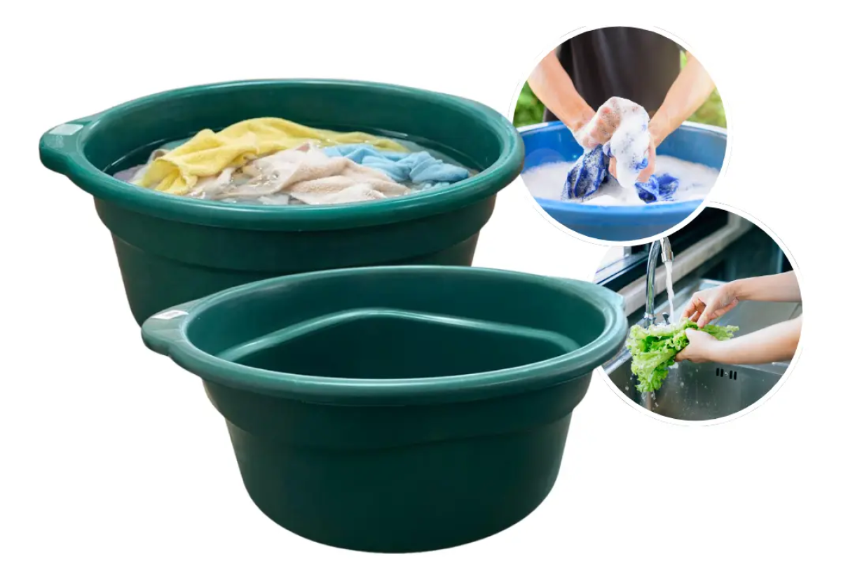 Kit 2 Bacia Plástica Grande 35l Reforçada Uso Doméstico