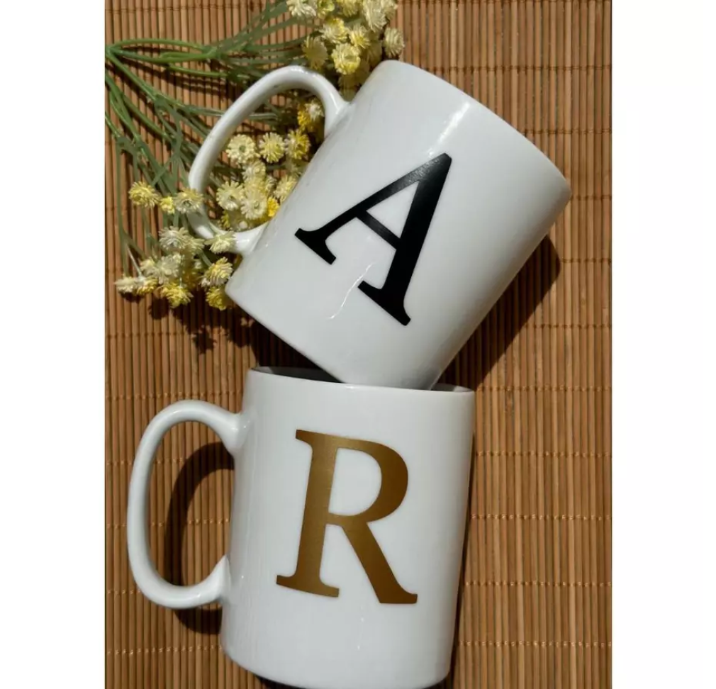 Adesivo alfabeto Vinil impermeável, letras 5cm, cestas, louças, xícaras KIt com 10 letras escolha a cor (preto, branco, dourado ou prata)