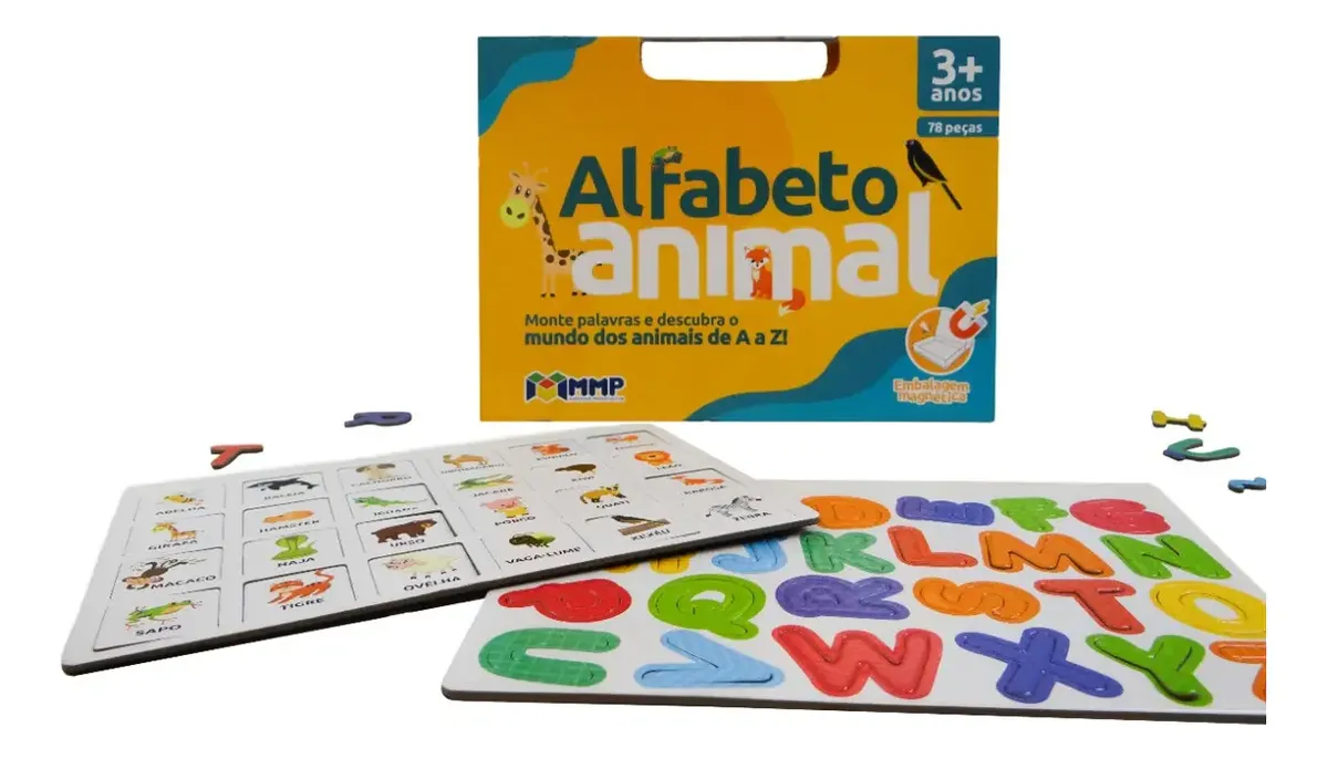 Alfabeto Animal Magnético - Jogo E Livro Interativo Imantado