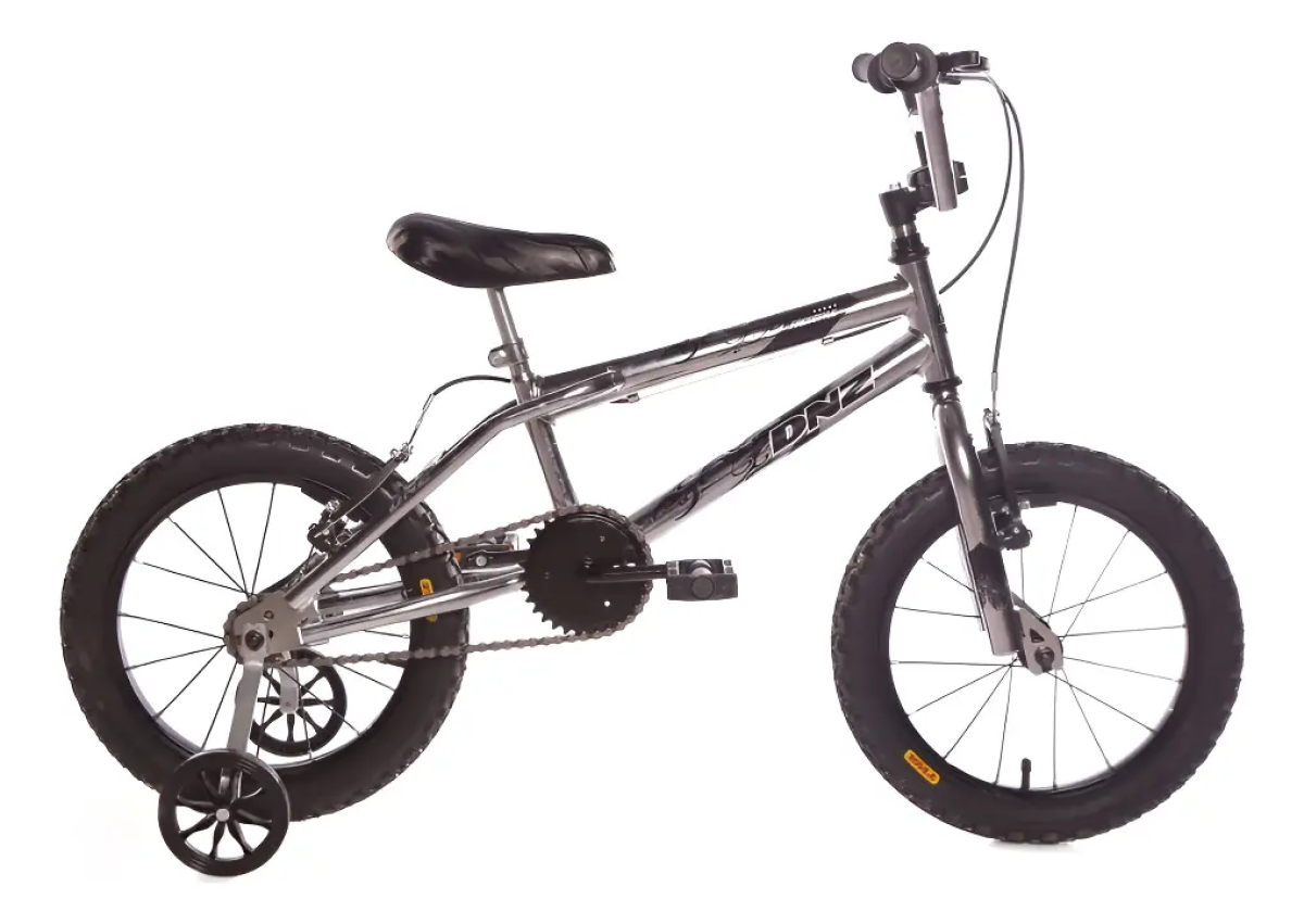 Bicicleta Aro 16 Cromada Com Rodinhas E Freios V-brake