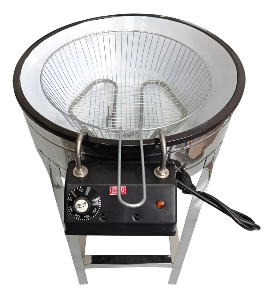 Fritadeira Tacho Esmaltado 10 Litros Com Cavalete 110/220v