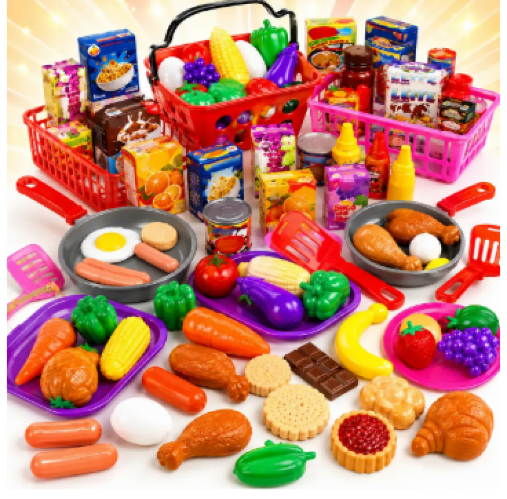 Brinquedo Comidinhas Cozinha Infantil Frutas Mercadinho 44pç
