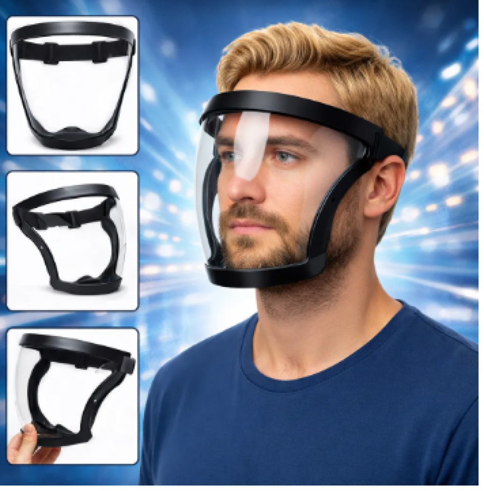 Máscara Facial Protetora Para Proteção Completa Filtro Pm2.5