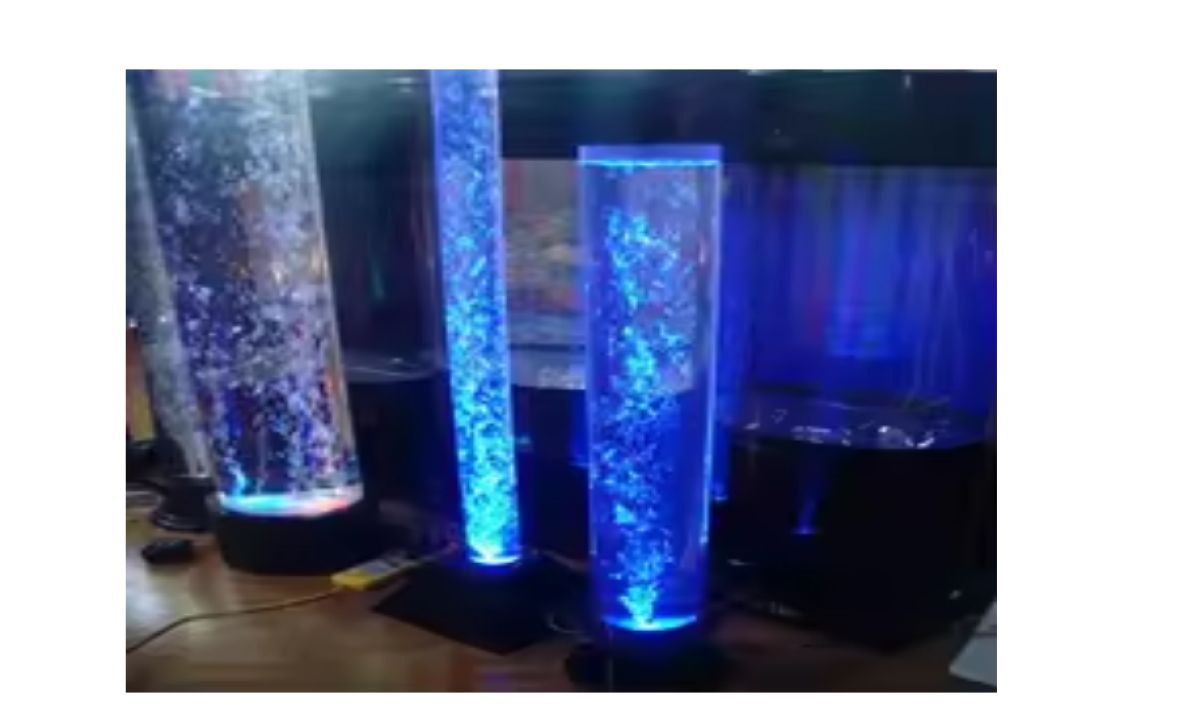 10-150cm diodo emissor de luz de peixe acrílico coluna de água tubo de bolha sensorial