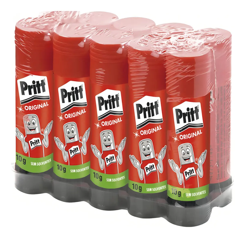 Cola Bastão Pritt Stick Escolar Não Tóxica 10g Kit 10 Un