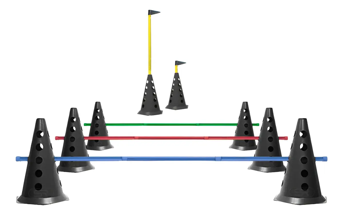 Kit 8 Cones Furado C/ Barreira Funcional Black Agilidade