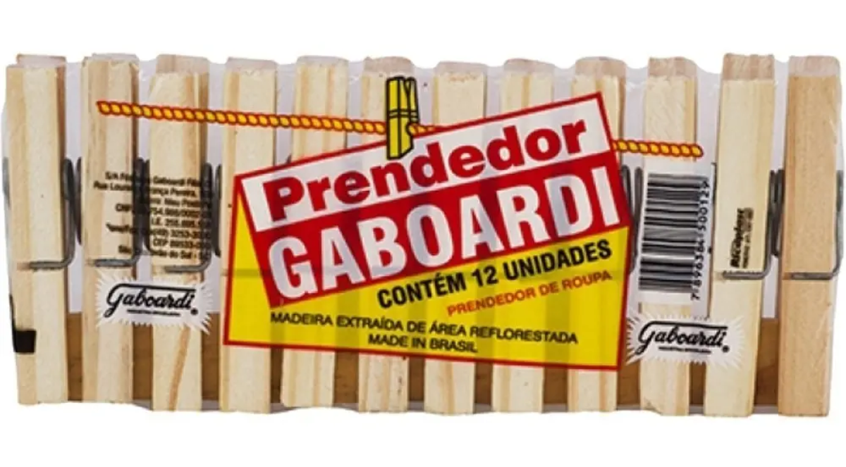 Prendedor De Roupa Gaboardi Madeira C/12 Unidades