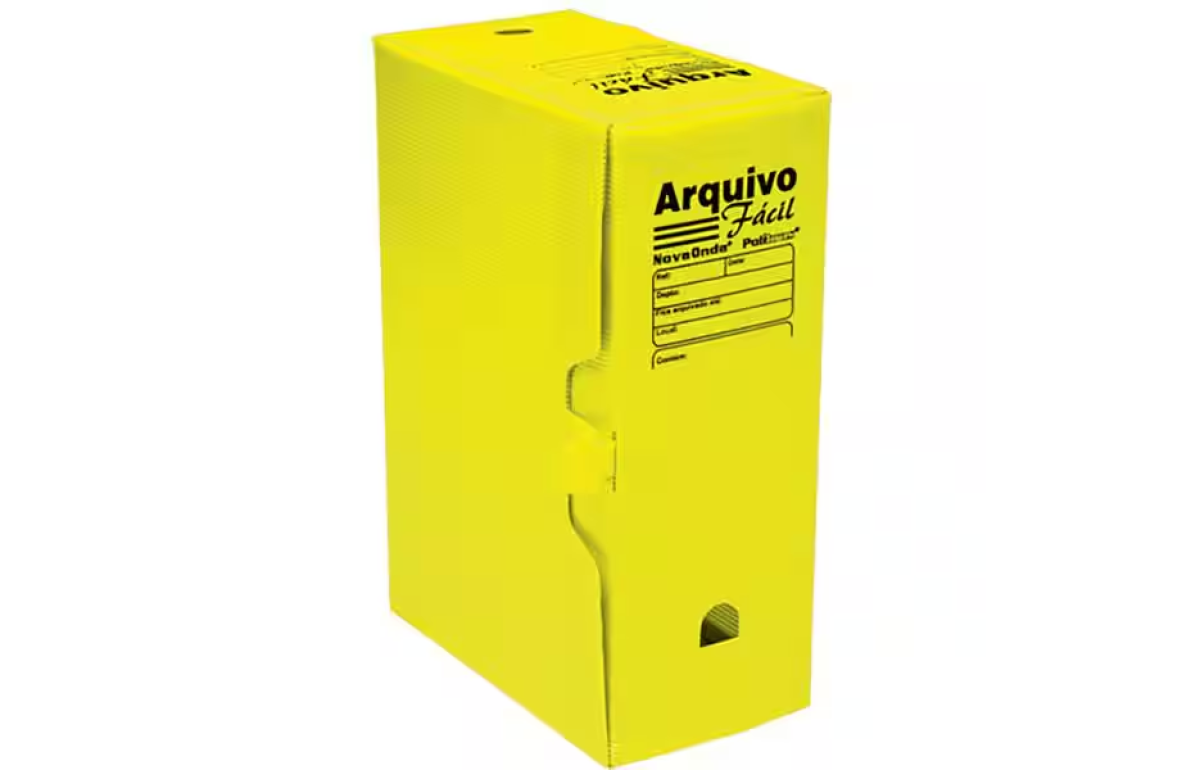 Arquivo morto novaonda fácil 250x130x350mm amarelo 044006 Polibrás PT 5 UN