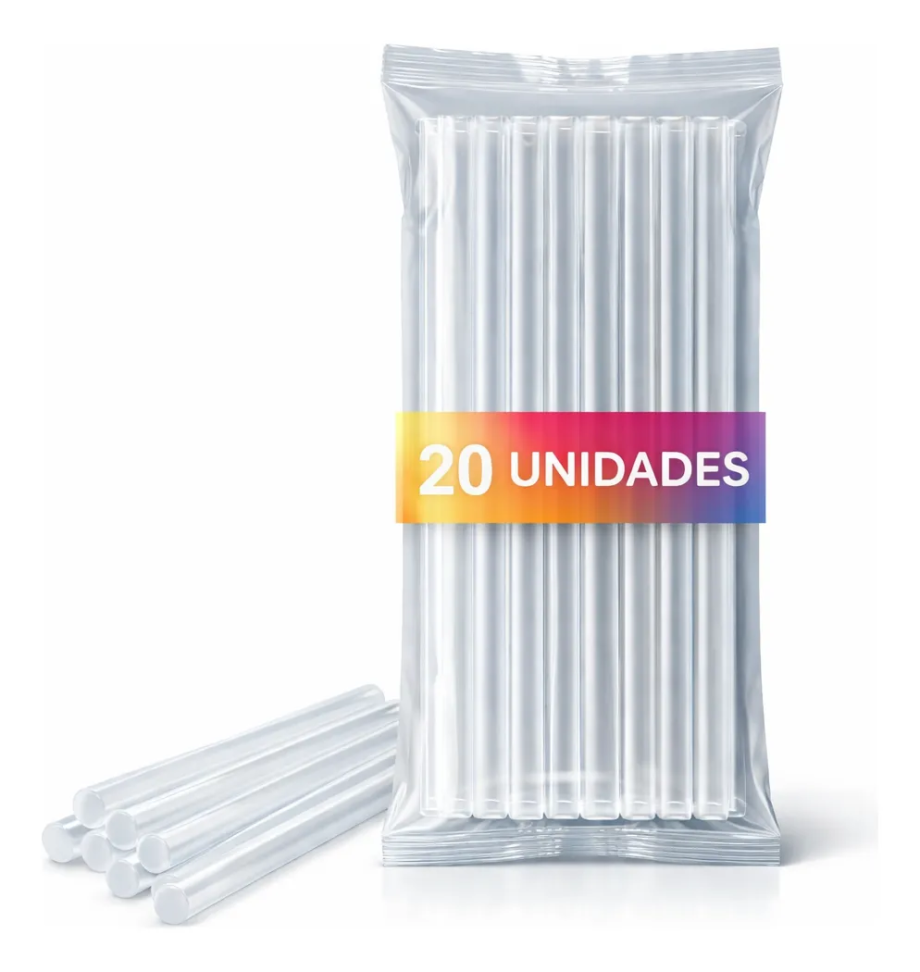 Kit 20 Bastão De Cola Quente Fino 7mm Para Pistola Pequena
