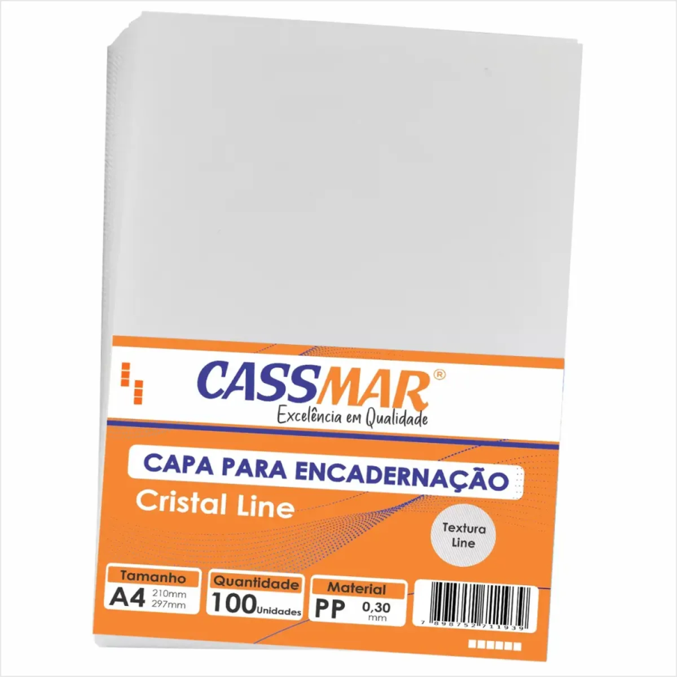 Capa Para Encadernação Transparente A4 Line 100 Un