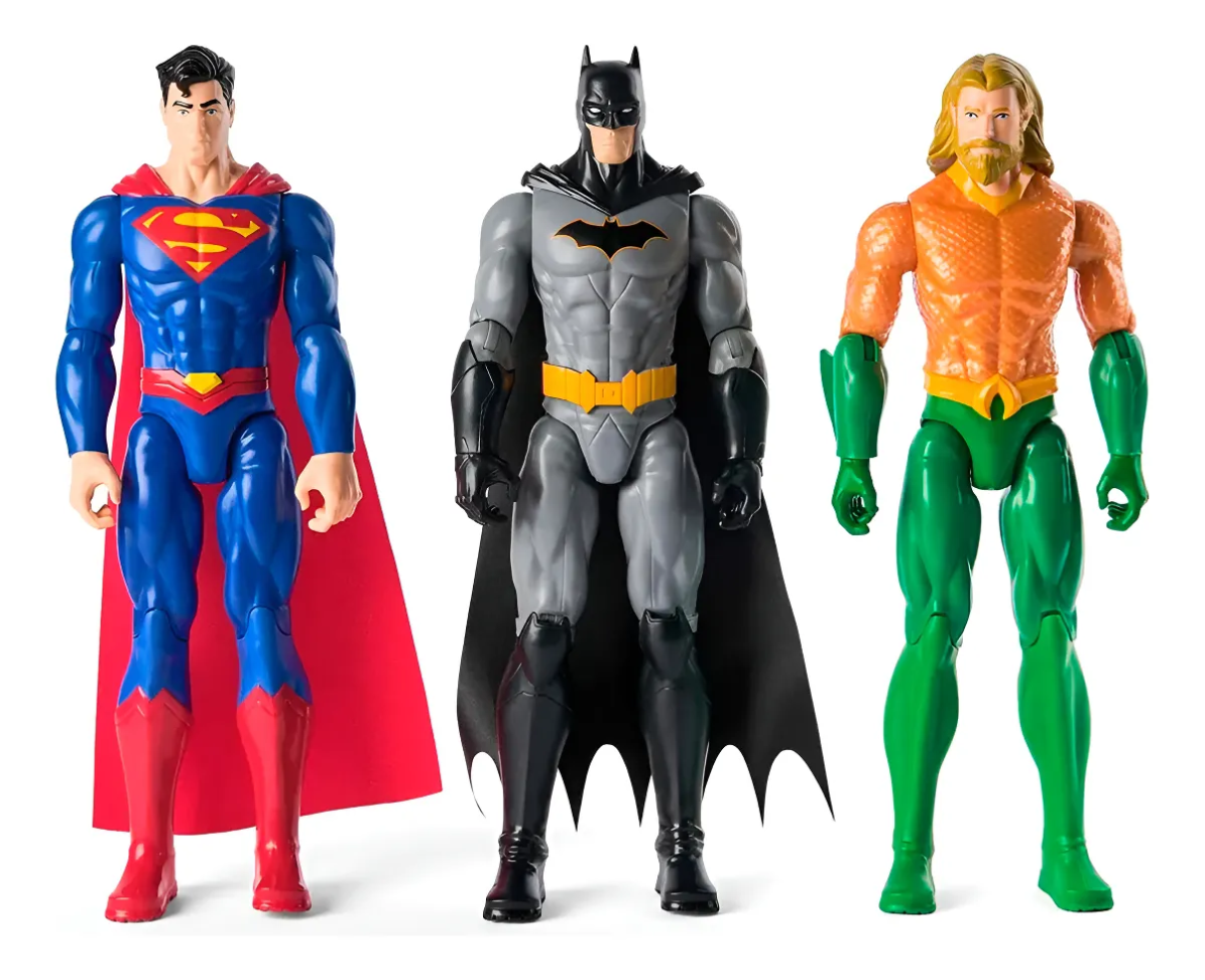 Liga da Justiça Pack Herois 3 Figuras 12 Dc Sunny 4184 Batman / Aquaman/ Superman
